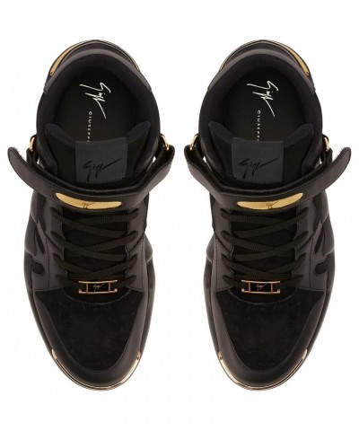 Giuseppe Zanotti, Talon Leather And Suede High-Top Men's Sneakers 9 Black $240.80 Fashion Sneakers