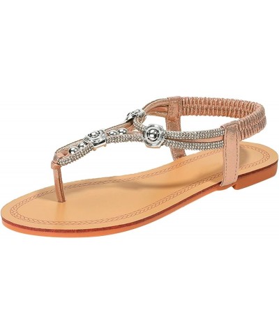 Womens Strappy Lace Up Round Toe Ankle Strap Summer Heel Sandals Beach Dressy Slip On Shoe 83-ixpyn-gold7 $16.69 Athletic Shoes