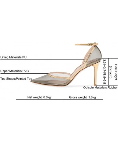 Women's Pointed Stiletto Court Shoes, MWOOOK-2209 Sexy Ladies Pointed Toe Clear High Heels Office Work Wedding Party Club Dre...