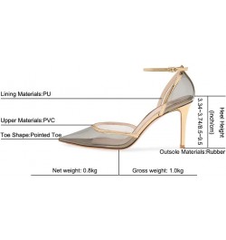 Women's Pointed Stiletto Court Shoes, MWOOOK-2209 Sexy Ladies Pointed Toe Clear High Heels Office Work Wedding Party Club Dre...