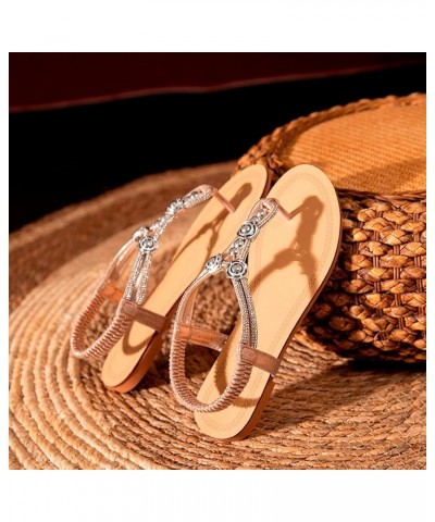 Womens Strappy Lace Up Round Toe Ankle Strap Summer Heel Sandals Beach Dressy Slip On Shoe 83-ixpyn-gold7 $16.69 Athletic Shoes