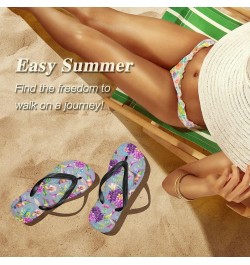 Hummingbird on Purple Flowers Flops Slip Sandals for Women Men, Beach Shoes Casual Thong Sandal574 $11.50 Sandals