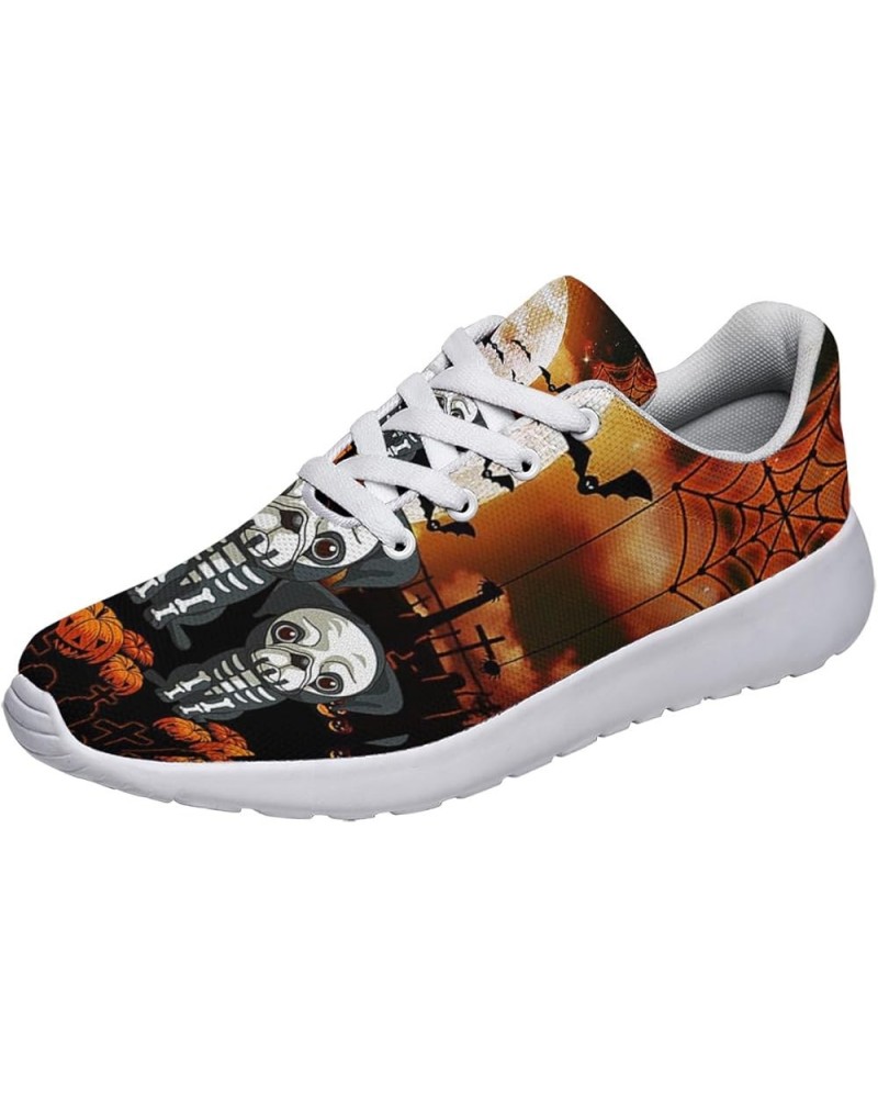 Halloween Sneakers Men Women Athletic Shoes Personalited Running Shoes Comfortable Sports Shoe Happy Halloween Pug Costume Wh...