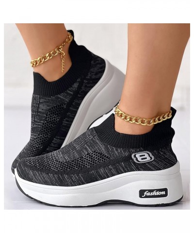 Walking Sneakers for Women 2023 Slip On Shoes Women Wide Toe Black Shoes Women Dressy Heels Women's Fashion Sport Breathable ...