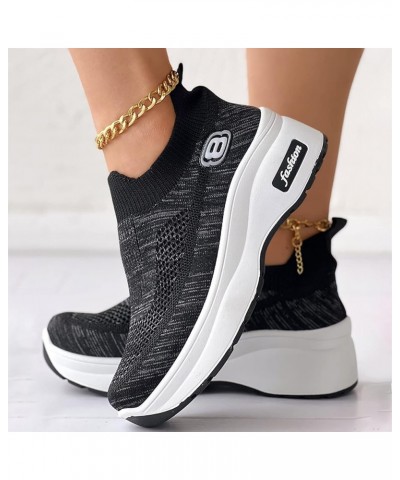 Walking Sneakers for Women 2023 Slip On Shoes Women Wide Toe Black Shoes Women Dressy Heels Women's Fashion Sport Breathable ...