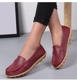 Women's Casual Pointed Plain Ballet Comfort Soft Slip On Flats Shoes Halloween Women's Low Heel Flats Wine $16.60 Fashion Sne...