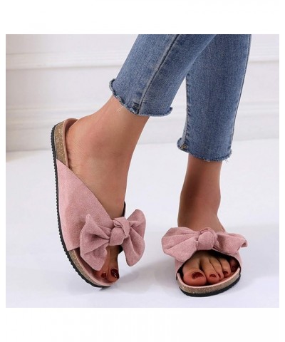 Sandals for Women Flat,Women's Bowknot Comfy Casual Sandal Shoes Summer Beach Travel Fashion Comfort Slipper 7.5 Pink $11.01 ...