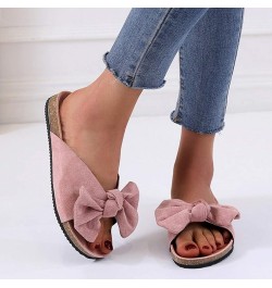 Sandals for Women Flat,Women's Bowknot Comfy Casual Sandal Shoes Summer Beach Travel Fashion Comfort Slipper 7.5 Pink $11.01 ...