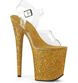 20cm High Heels Flashing Platform Stiletto High Heel Pole Dance Model Catwalk Shoes-Rose Gold||46 36 Yellow $36.98 Pumps