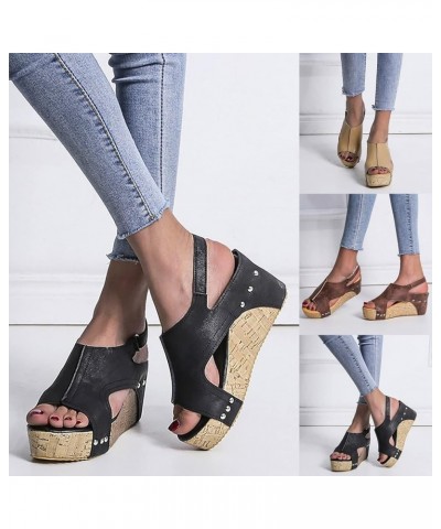 Sandals for Women Dressy Summer, Womens Open Toe Sandals Wedge Espadrilles Casual Ankle Strap Platform Sandals B White $17.48...