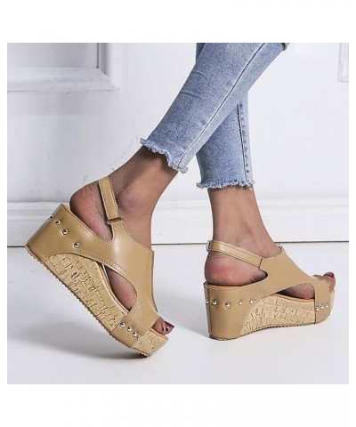 Sandals for Women Dressy Summer, Womens Open Toe Sandals Wedge Espadrilles Casual Ankle Strap Platform Sandals B White $17.48...