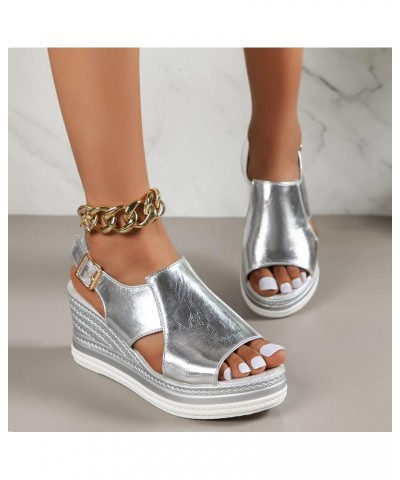 Sandals Women Dressy Summer Flat,Women's Sandals Metallic Slingback Hollow Out Sandals Beach Casual Gladiator Sandals $18.65 ...