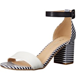 CL Women's Jody Block Heeled Sandal White/Navy Burnished $17.20 Sandals