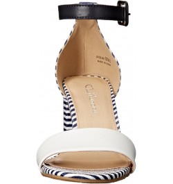 CL Women's Jody Block Heeled Sandal White/Navy Burnished $17.20 Sandals