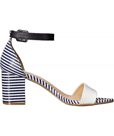 CL Women's Jody Block Heeled Sandal White/Navy Burnished $17.20 Sandals