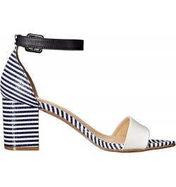 CL Women's Jody Block Heeled Sandal White/Navy Burnished $17.20 Sandals