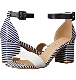 CL Women's Jody Block Heeled Sandal White/Navy Burnished $17.20 Sandals