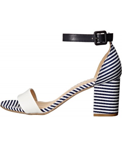 CL Women's Jody Block Heeled Sandal White/Navy Burnished $17.20 Sandals