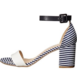 CL Women's Jody Block Heeled Sandal White/Navy Burnished $17.20 Sandals