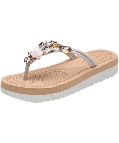 Non-Slip Beach with Thick Flops Bottom and Flip Slippers Flat Ladies Sandals Flat Slippers Fashion Bottom Women's Sandals Wom...