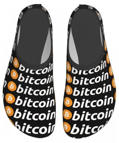 Crypto Currency Bitcoin Print Water Shoes for Womens Mens Non-Slip Barefoot Shoes Quick-Dry Beach Swim Shoes Black $15.92 Out...