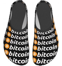 Crypto Currency Bitcoin Print Water Shoes for Womens Mens Non-Slip Barefoot Shoes Quick-Dry Beach Swim Shoes Black $15.92 Out...