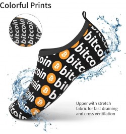 Crypto Currency Bitcoin Print Water Shoes for Womens Mens Non-Slip Barefoot Shoes Quick-Dry Beach Swim Shoes Black $15.92 Out...