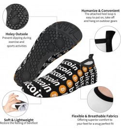 Crypto Currency Bitcoin Print Water Shoes for Womens Mens Non-Slip Barefoot Shoes Quick-Dry Beach Swim Shoes Black $15.92 Out...