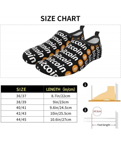 Crypto Currency Bitcoin Print Water Shoes for Womens Mens Non-Slip Barefoot Shoes Quick-Dry Beach Swim Shoes Black $15.92 Out...