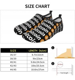 Crypto Currency Bitcoin Print Water Shoes for Womens Mens Non-Slip Barefoot Shoes Quick-Dry Beach Swim Shoes Black $15.92 Out...