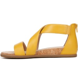 Women Cindi Strappy Flat Sandals Sunshine Faux Leather $29.93 Sandals