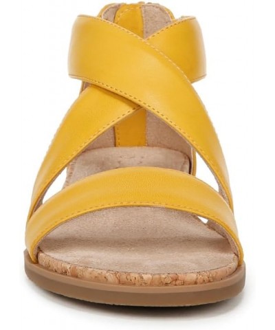 Women Cindi Strappy Flat Sandals Sunshine Faux Leather $29.93 Sandals