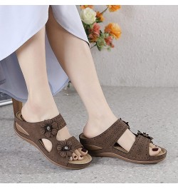 Platform Sandals Women Summer Flowers Casual Open Toe Wedges Massage Soft Bottom Slippers Breathable Slip On Bw2 8 $16.55 San...