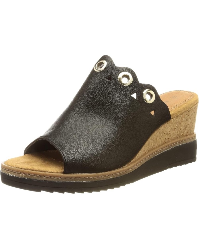 Women's Esra Evo Wedge Sandal Black Brown $39.70 Sandals