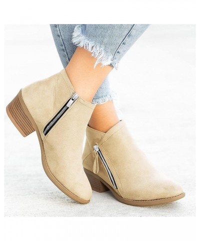 Heeled Ankle Boots for Women Womens Ankle Boots Gray Cowboy Men Boots Fall Booties for Women No Heel Dingo Cowboy Booties Wom...