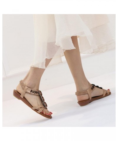 Dropshipping Flat Sandals Summer Beaded Non Slip Women Beach Sandals Women Thong Sandals Wedge (Gold, 9) $21.38 Sandals