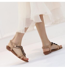 Dropshipping Flat Sandals Summer Beaded Non Slip Women Beach Sandals Women Thong Sandals Wedge (Gold, 9) $21.38 Sandals