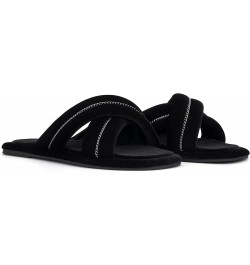 Women's Cecilia Slides, Round Toe, Rubber Sole Black/Oil $13.94 Sandals