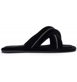 Women's Cecilia Slides, Round Toe, Rubber Sole Black/Oil $13.94 Sandals