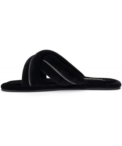 Women's Cecilia Slides, Round Toe, Rubber Sole Black/Oil $13.94 Sandals