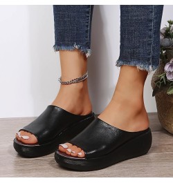 Women's Wedge Heels Sandals 3 Inch Ankle Strap Open Toe Evening Dress Shoes Women Wedge Sandals Z 03-black $15.49 Sandals