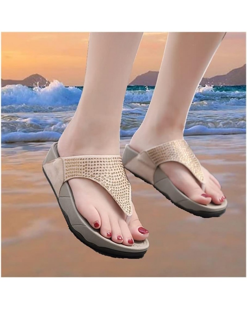 Women's Slide Sandals Soft Sole Casual Flip-Flops Summer Thick Bottom Seaside Beach Sandals for Women (Color : 1 Double/A, Si...