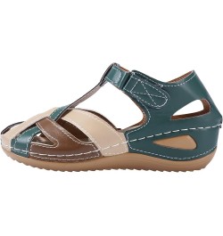 Sandals for Women Summer ​Comfortable Wedges Sandals Close-Toe Walking Flat Sandals Hook and Loop Athletic Sandals for Women,...