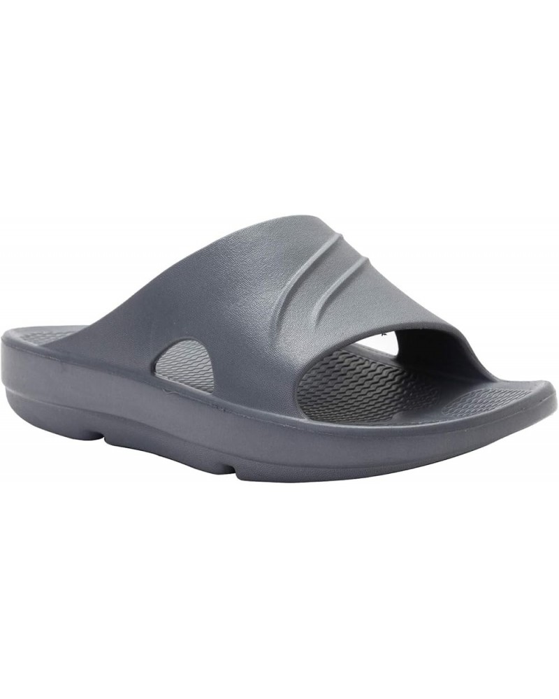 Mens and Womens Arch Support Recovery Slide Sandals Dark Gray $22.79 Sandals