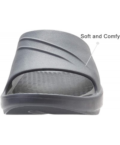 Mens and Womens Arch Support Recovery Slide Sandals Dark Gray $22.79 Sandals