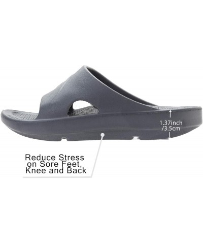 Mens and Womens Arch Support Recovery Slide Sandals Dark Gray $22.79 Sandals