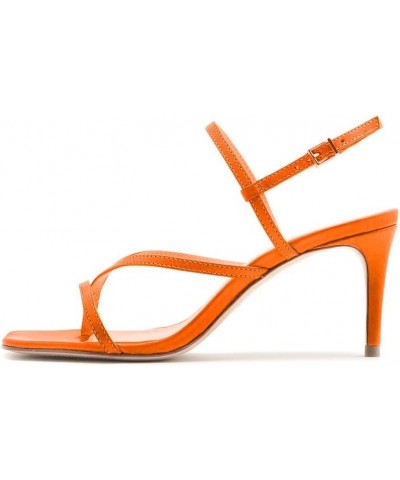 High Heels 10cm Summer Open Toe Fashion Buckle Stiletto Sandals Dress Shoes-Red||39 36 Orange $35.26 Sandals