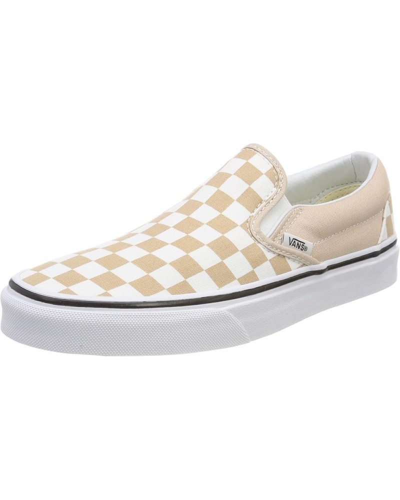 Unisex Old Skool Classic Skate Shoes Beige ((Checkerboard) Frappe/True White Qco) $27.95 Fashion Sneakers