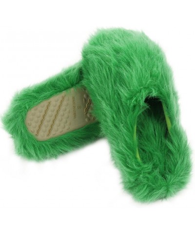 Women's Warm Cute Long Fleece Plush Indoor House SPA Slippers Clogs Green $12.05 Slippers