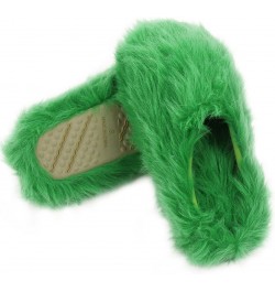 Women's Warm Cute Long Fleece Plush Indoor House SPA Slippers Clogs Green $12.05 Slippers